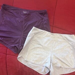 Reebok Purple and Light Gray Women's Athletic Shorts Duo